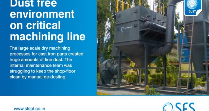 Dust free environment on critical machining line