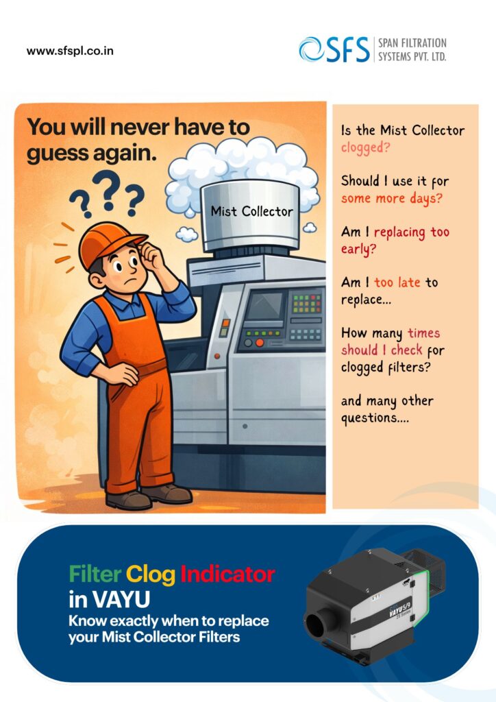 Filter Clog Indicator in VAYU Mist Collector